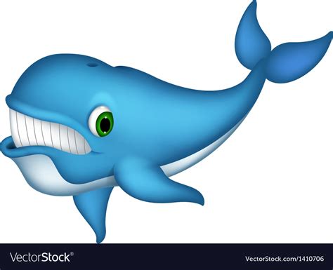 Cute Blue Whale Cartoon Royalty Free Vector Image