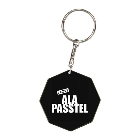 Custom I Love Ala Passtel Octagon Keychain By Word Power Artistshot