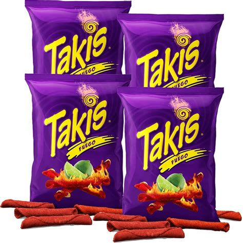 Buy Takis Fuego Hot Chili Pepper And Lime Tortilla Chips 4oz Bag 4 Pack