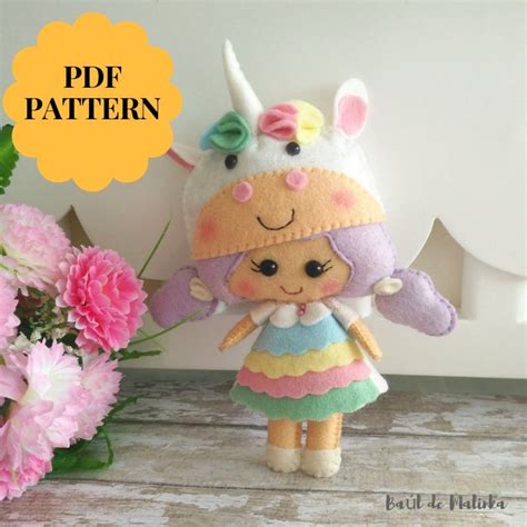 Shc ada order kain felt. Felt unicorn doll pattern Pocket doll PDF Cloth doll ...