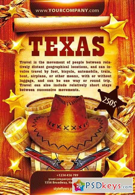 Texas Flyer Psd Template Free Download Photoshop Vector Stock Image