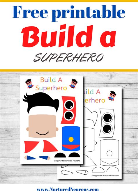 Build A Superhero Craft Super Preschool Printable Nurtured Neurons