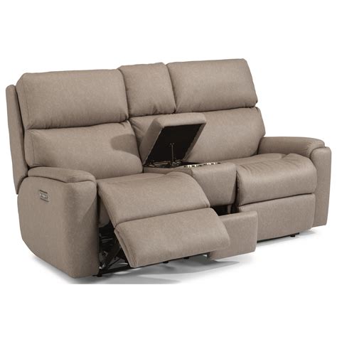 Flexsteel Rio Casual Power Reclining Loveseat With Console Fashion