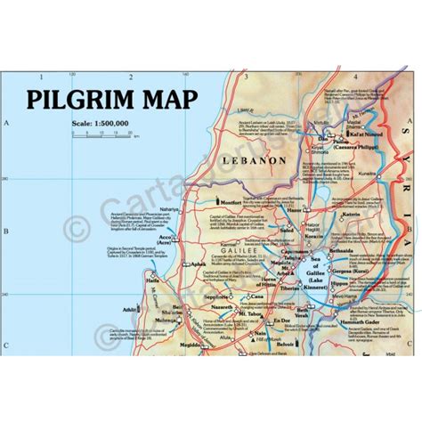 Pilgrims Map Of The Holy Land Carta Jerusalem