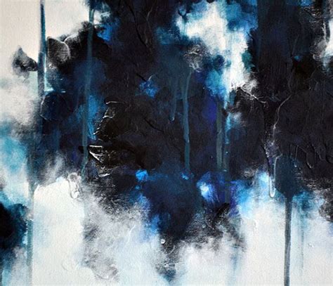 Dark Rain Original Modern Abstract Painting Winter By Natureandart