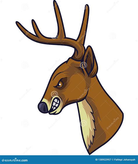 Angry Deer Head Mascot Stock Vector Illustration Of Cartoon 130922957