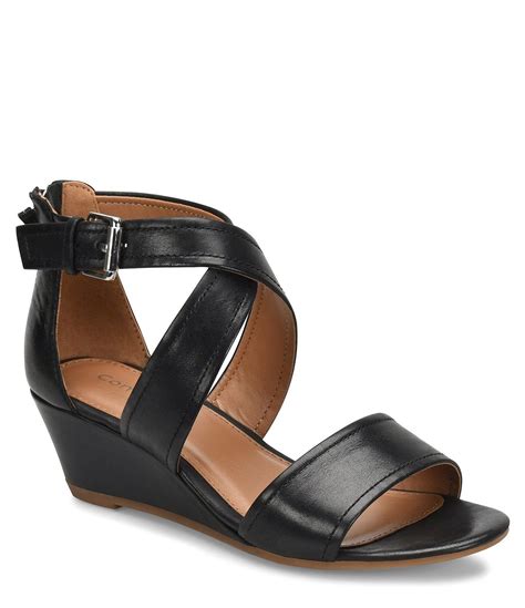 Comfortiva Rabea Leather Wrapped Wedge Sandals Dillard S Leather