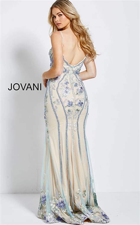 Jovani 55816 Embellished Spaghetti Strap Fitted Prom Dress