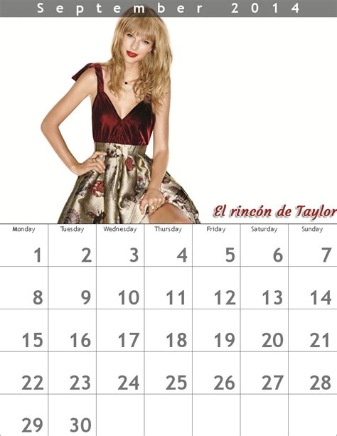 Calendario Septiembre 2014 El Rincón De Taylor Todo Lo Que