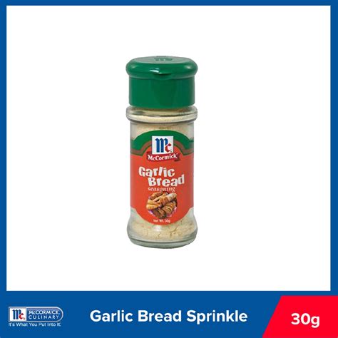 Brush the garlic and oil over the cut bread, and then sprinkle the seasoning blend between the slices. McCormick Garlic Bread Sprinkle 30g | Shopee Philippines
