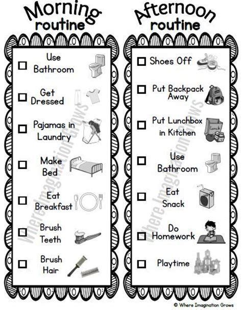 Image Result For Kids Routine Charts For 8 Years Old Preschool