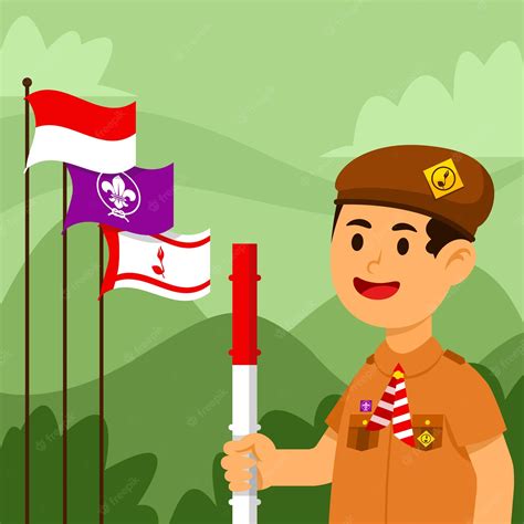 Premium Vector Happy Celebrating National Day Of Pramuka Scout