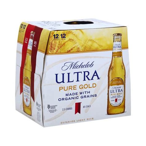 Michelob Ultra Ultra Pure Gold Superior Light Beer 12 Pack Bottles