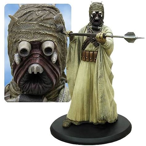 Those tuskens walk like men, but they're vicious, mindless monsters.. Star Wars Tusken Raider Cold Cast Statue Sculpture