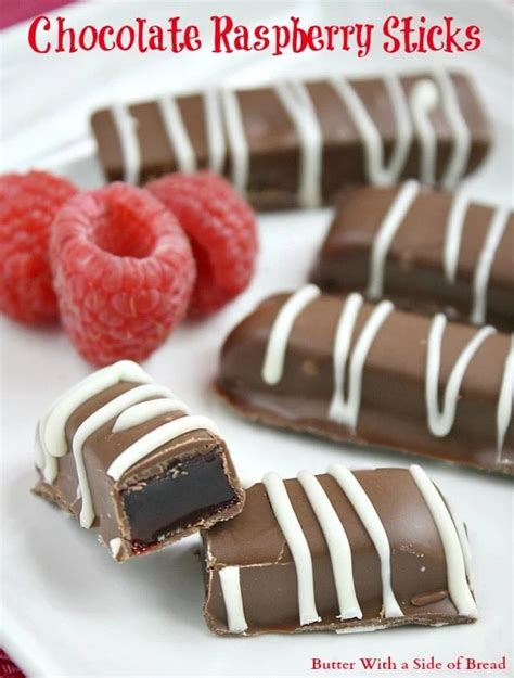 Chocolate Raspberry Sticks Butter With A Side Of Bread