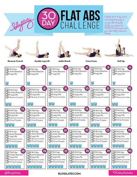 30 Day Ab Challenge Calendar Staci Elladine