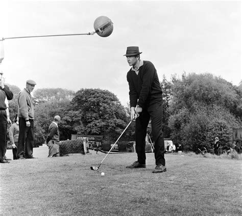 Sean Connery Filming The Golf Scene From Goldfinger James Bond Sean Connery James Bond James