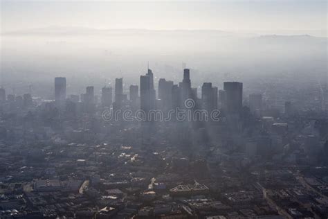 Summer Smog Aerial Los Angeles County California Stock Image Image Of