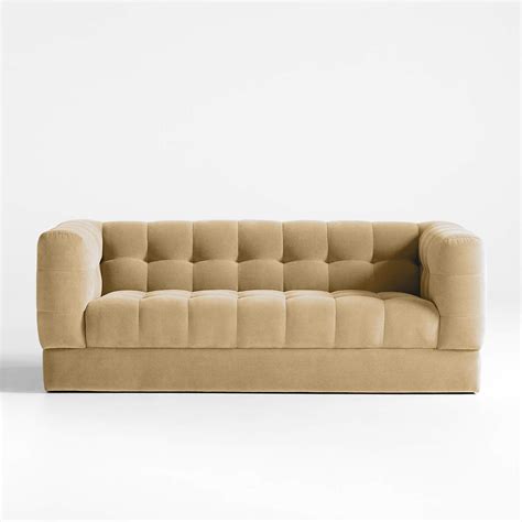 Chiltern Velvet Tufted Sofa 78 Reviews Crate And Barrel