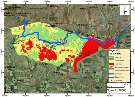 Flood Risk Map For The 1 Scenario Download Scientific Diagram
