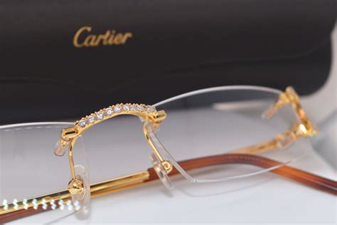 200ct Bust Down Cartier Glasses Custom Diamond Cartier Frames Etsy