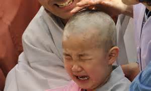 Young Monks In South Korea Cry As Their Heads Are Shaved For Their