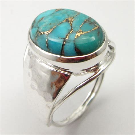 Sterling Silver Blue Copper Turquoise Other Stones Traditional