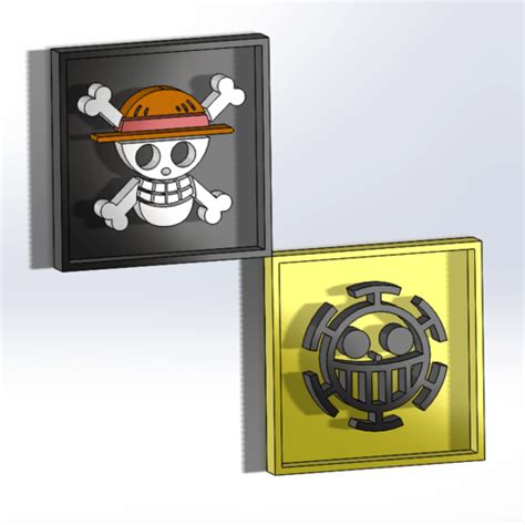 Download 3d Printer Model Emblems Of Mugiwara And Heart Pirates ・ Cults