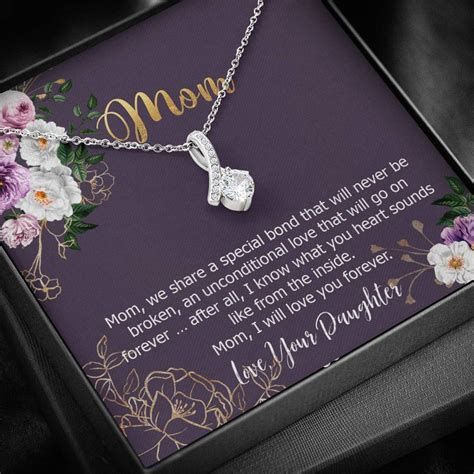 Mothers Day Pendant Necklace Message Card T Idea From Etsy