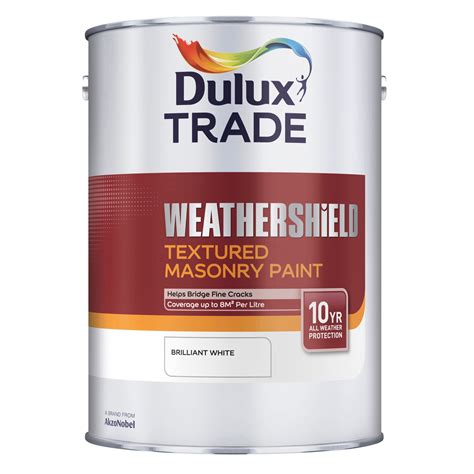 Dulux Trade Weathershield Pure Brilliant White Textured Masonry Paint