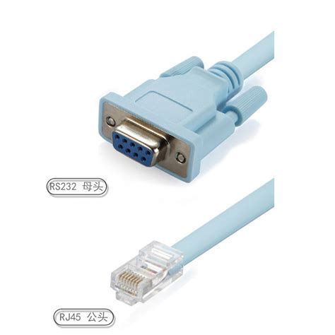 Blue 18m Db 9pin Rs232 Serial To Rj45 Cat5 Ethernet Adapter Lan