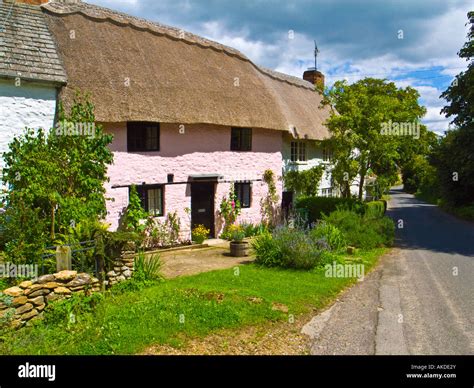 A Pink Painted Thatched Cottage In A Quiet Village Bremhill Near