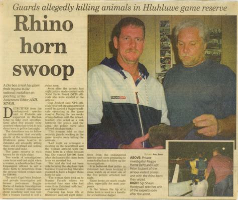 Rhino Horn Swoop In Zululand Justicia Investigations