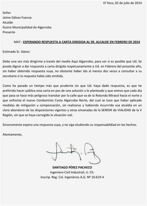 Carta De Solicitud Para Pedir Algo Al Alcalde Kulturaupice