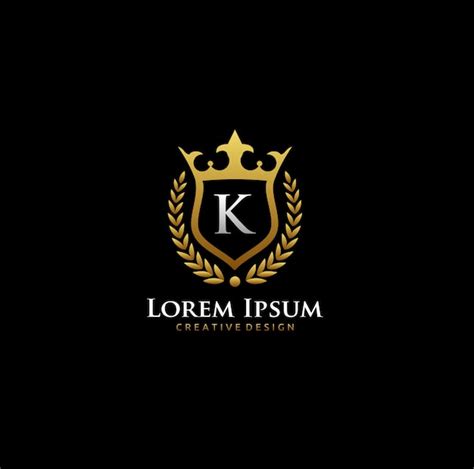 Premium Vector K Letter Gold Crown Logo