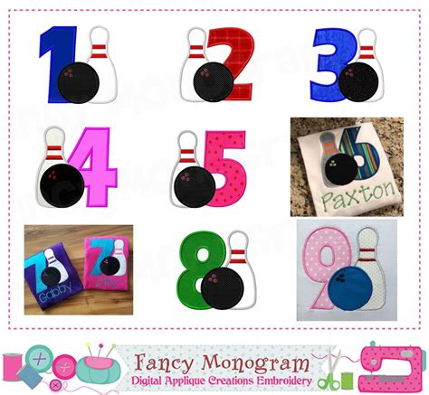Bowling Numbers Appliquebirthday Numbers Appliquebowling Applique