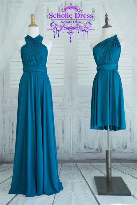 Teal Blue Bridesmaid Dress Wrap Dress Convertible Infinity Dress
