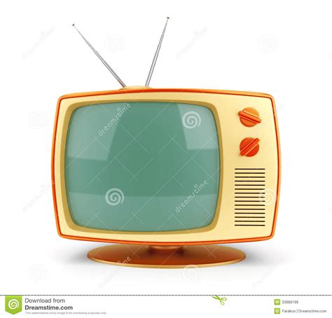 Yellow Vintage Tv Set Royalty Free Stock Images Image 33989199