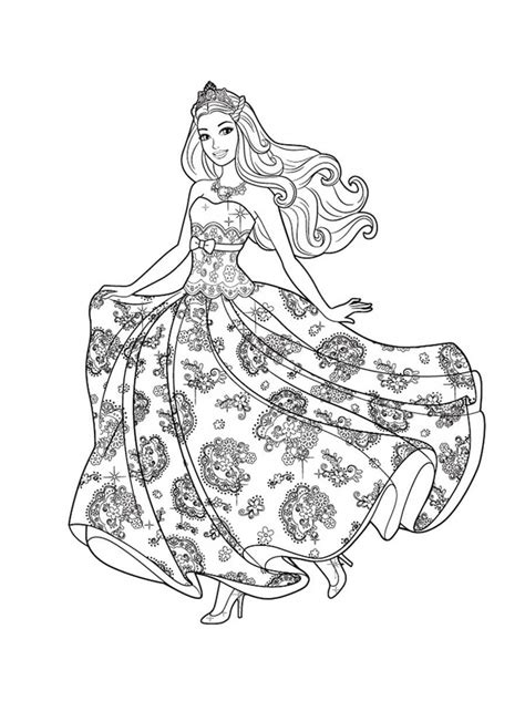 Barbie Doll In A Nice Dress Coloring Pages For You