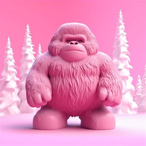 Premium Photo A Pink Gorilla With A Pink Background That Saysgorilla