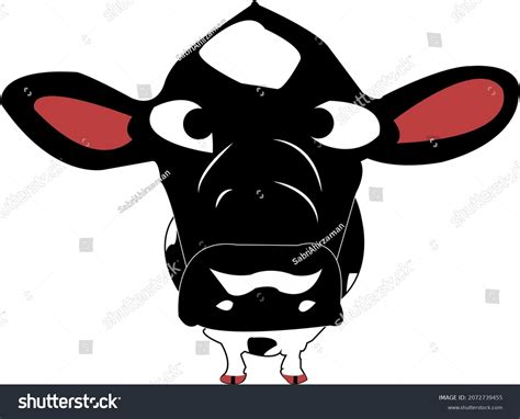 Confused Looking Cow Funny Cartoon Cow เวกเตอร์สต็อก ปลอดค่าลิขสิทธิ์