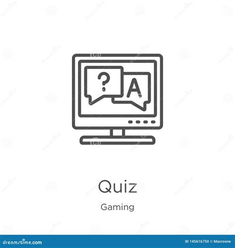 Quiz Icon Vector From Gaming Collection Thin Line Quiz Outline Icon