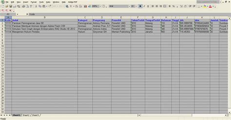 Format Kartu Perpustakaan Excel Revisi Sekolah