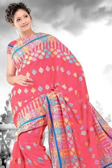 brink pink faux georgette embroidered party and festival saree sku code 203 1901sa207460 51 00