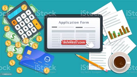 80% of the credit limit (maximum rs.12,000 per day) cash advance fee: Small Business Loan Online Agreement Home Mortgage Flat Tablet Or Smartphone With Application ...