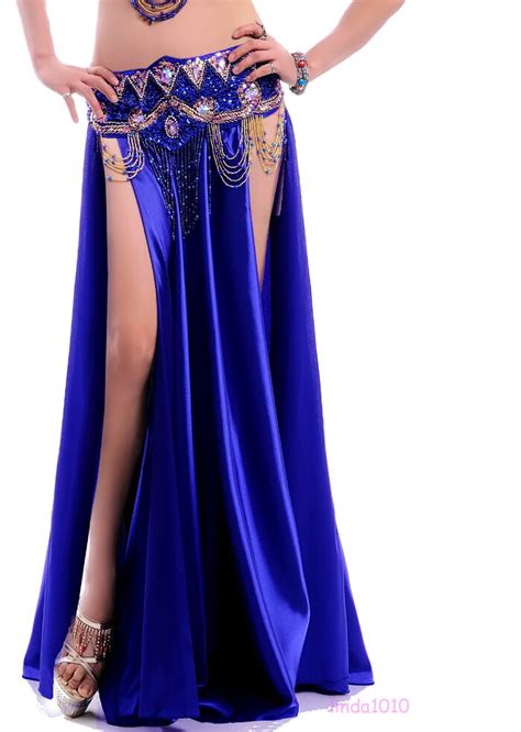 New Sexy Belly Dance Costume Saint Skirt 2 Side Slits Skirt Dress 12 Colors Ebay