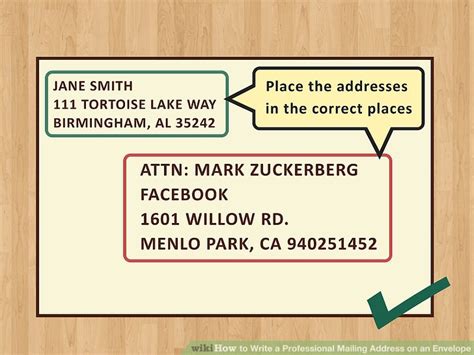 write  professional mailing address   envelope