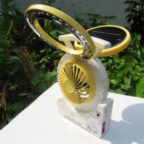 Multi Function Portable Solar Light Fan 26leds Solar Led Audio Lighting