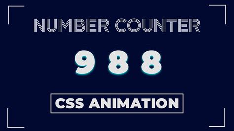 Animated Number Counter Using Html Css Css Animation Examples Youtube