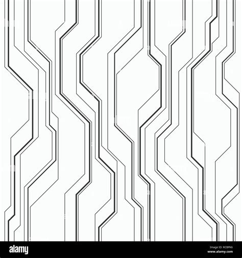 Abstract Vector Seamless Pattern With Lines Background In High Tech